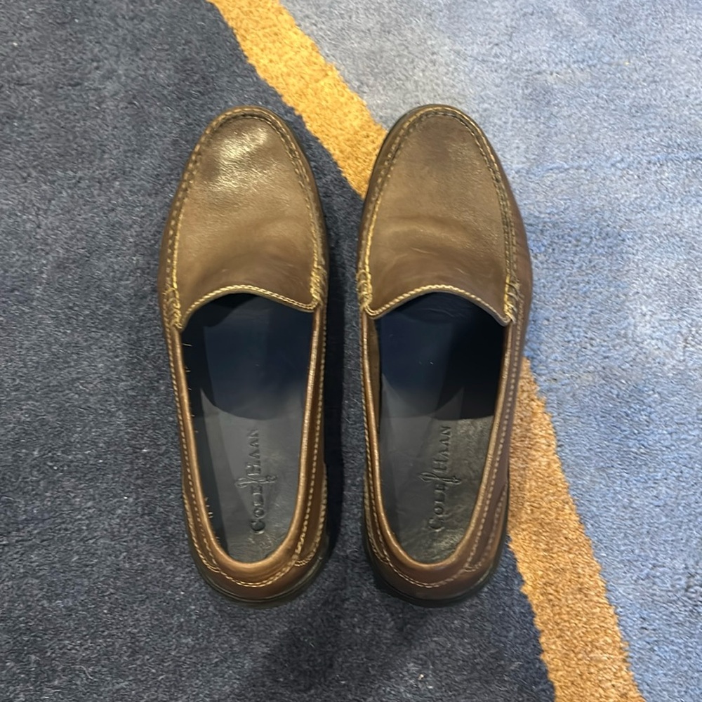 Cole Haan Brown Leather Slip-On Loafers